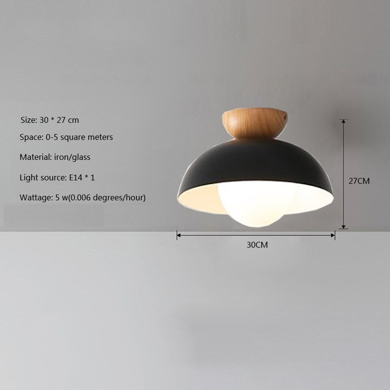 Nordic Modern Metal & Wood Black White Pendant Lamp & Ceiling Lamp -Homdiy