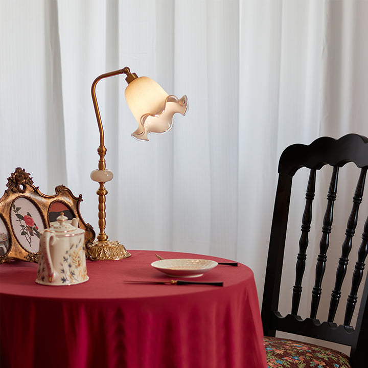 Nouveau Fashion Floral Brass Table Lamp -Homdiy