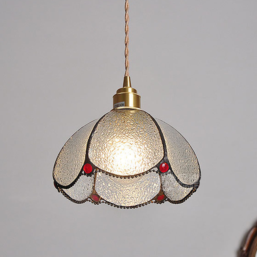Vintage Stained Glass Dome Tiffany Pendant Light -Homdiy