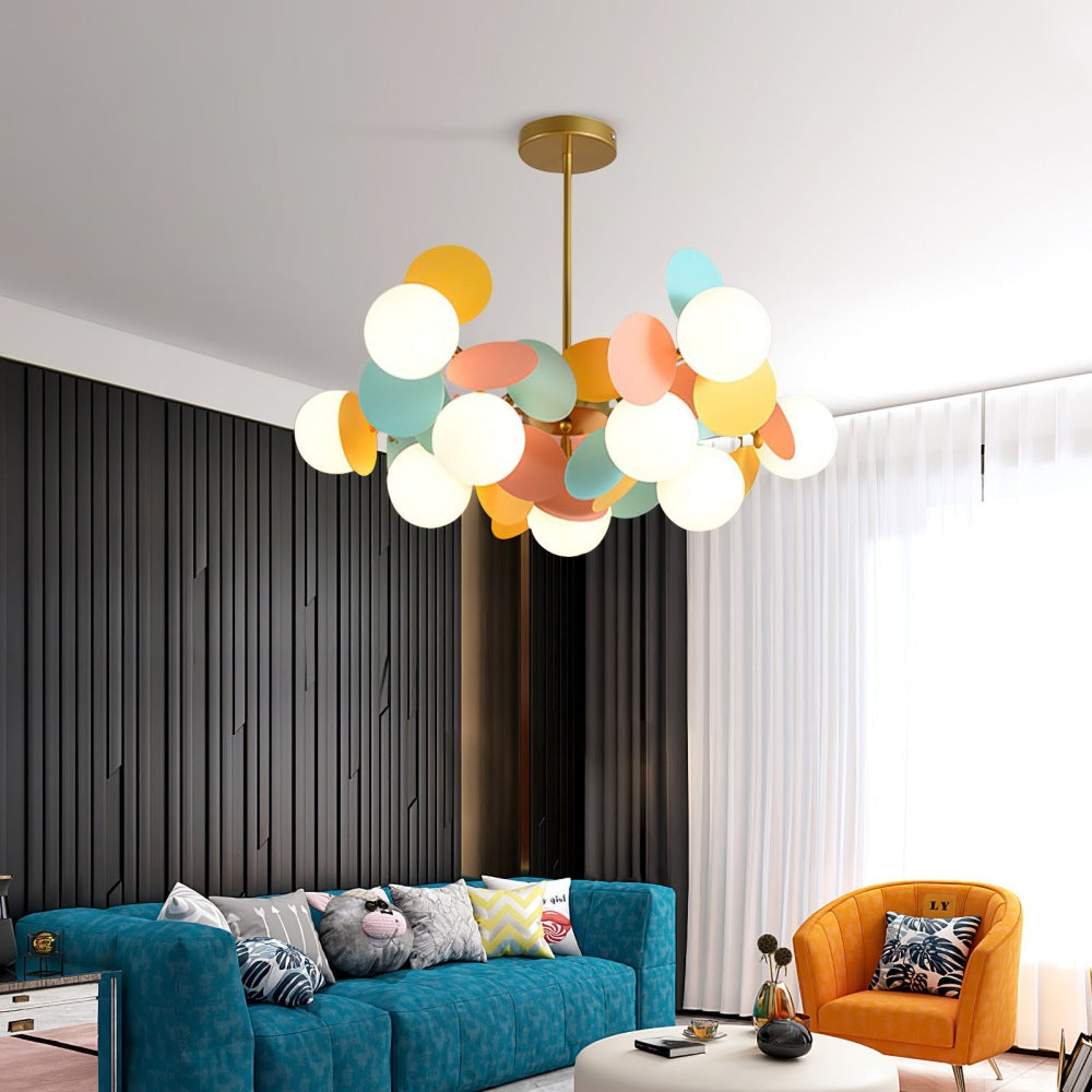 Design Multicolored Flower Branch Chandelier for Living Room -Homdiy