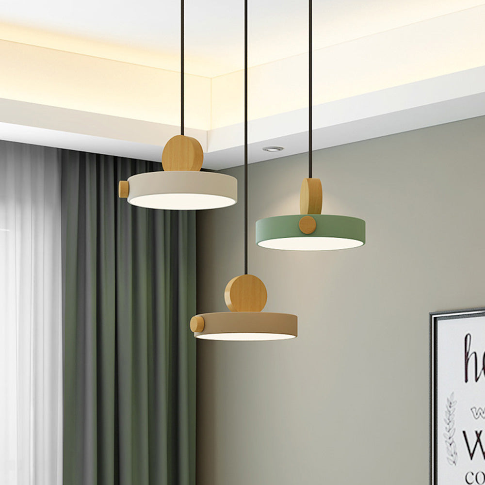 Contemporary Simplistic Macaroon Wood Pendant Light -Homdiy