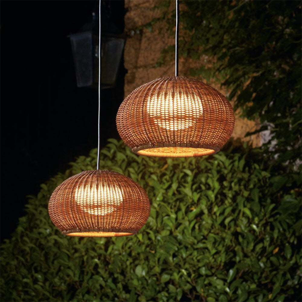 Modern Rattan Lantern Pendant Light -Homdiy