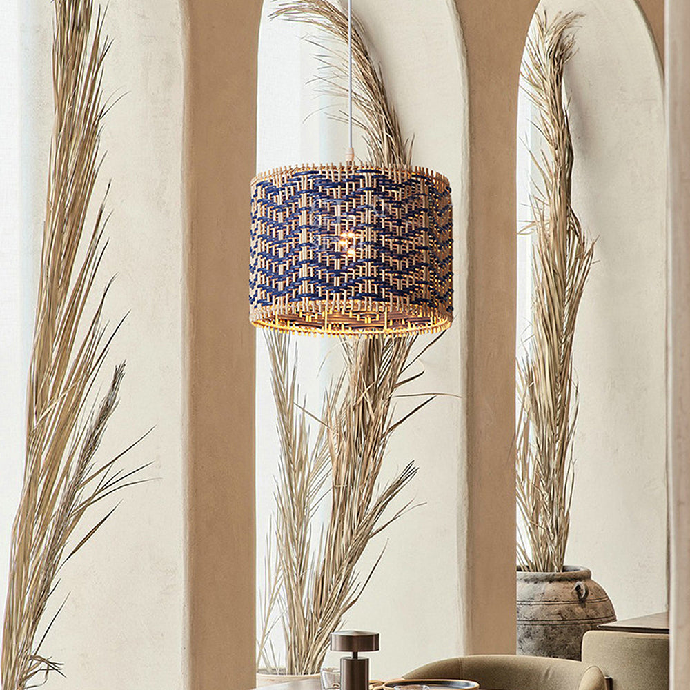 Handmade Woven Rattan Round Pendant Light -Homdiy