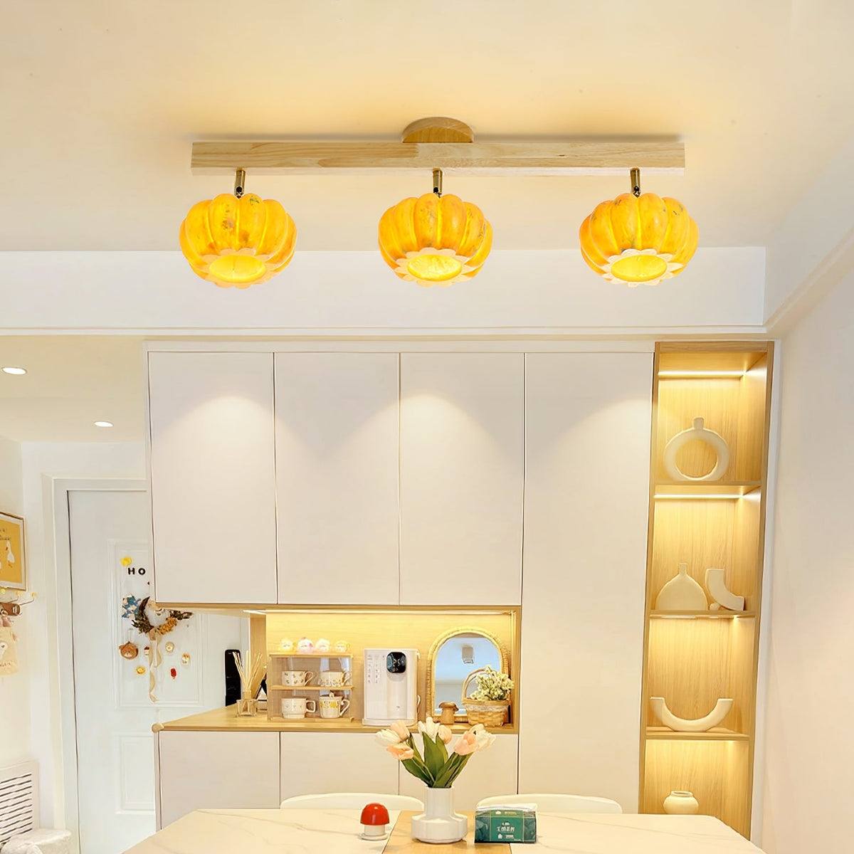 Yellow Pumpkin Multi Head Ceiling Lamp -Homdiy