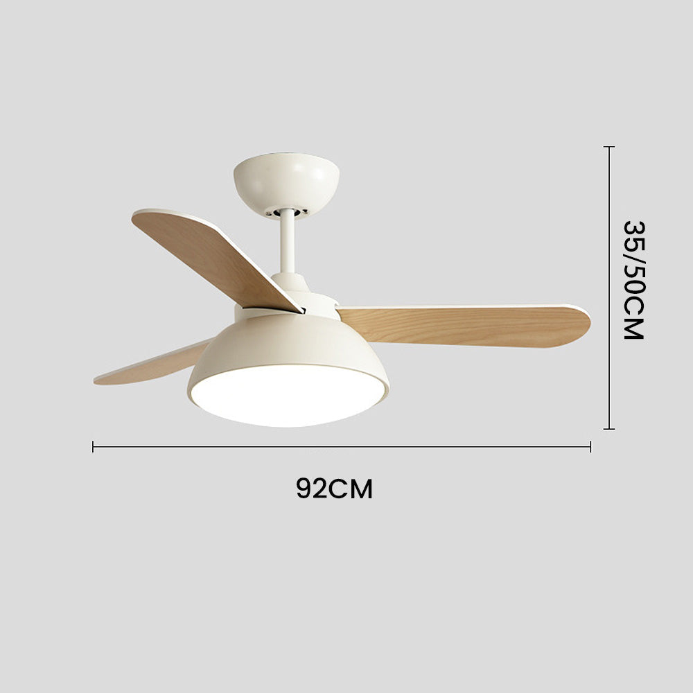Modern Simple Flush Ceiling Fan With LED Lighting -Homdiy