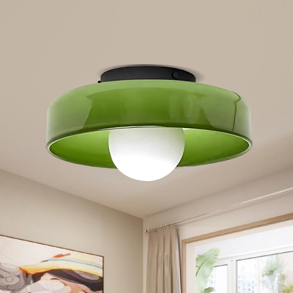 Modern Glass Semi Flush Mount Ceiling Light Fixture-Homdiy