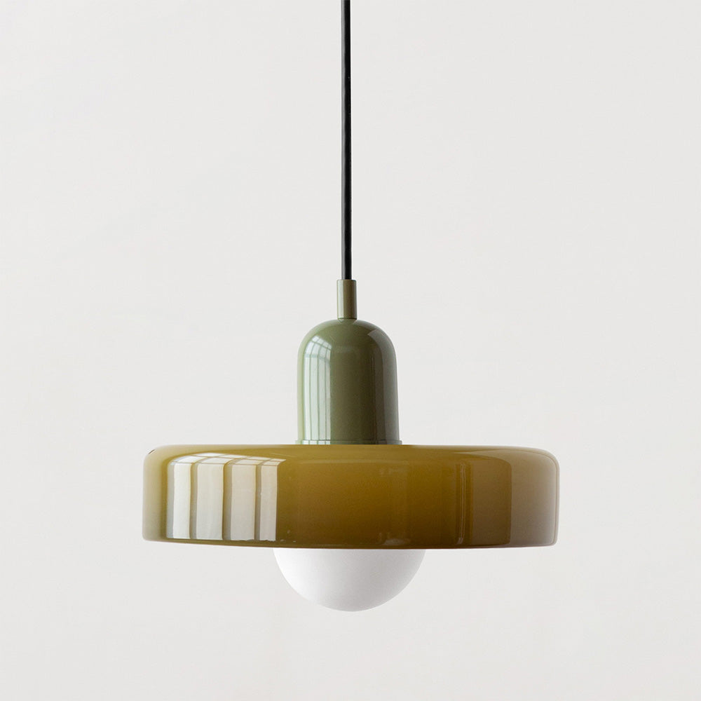 Stained Bauhaus Green Glass Pendant Light -Homdiy