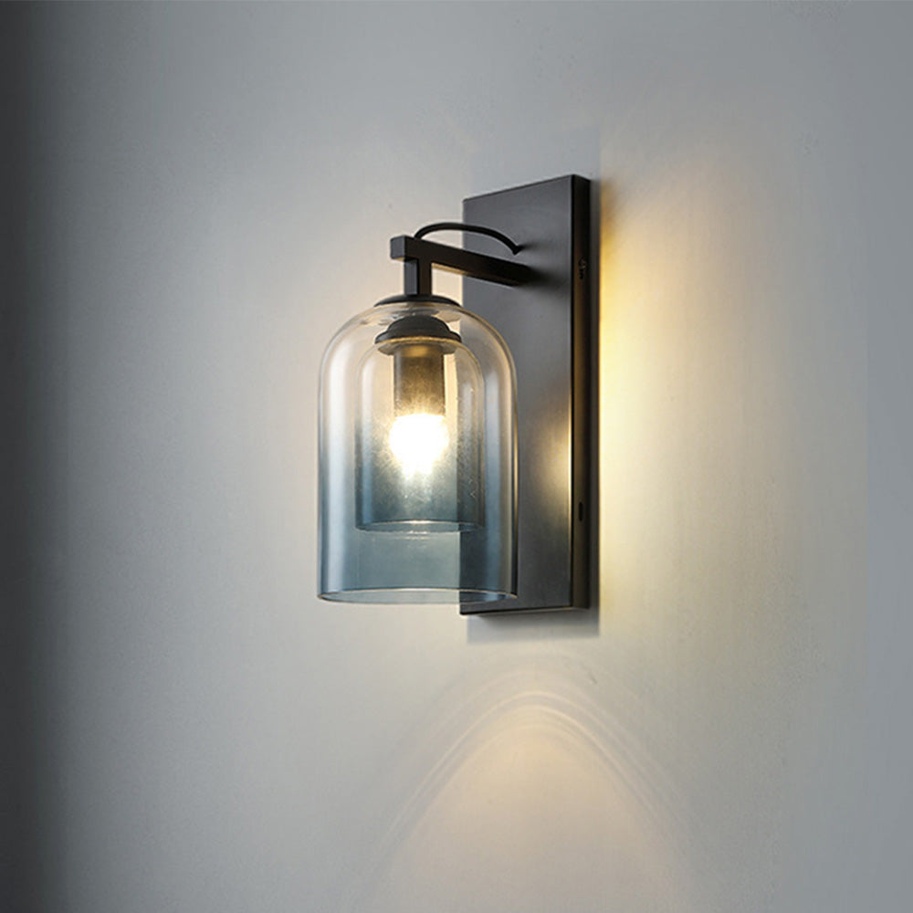 Contemporary Cylinder Transparent Glass Wall Light -Homdiy