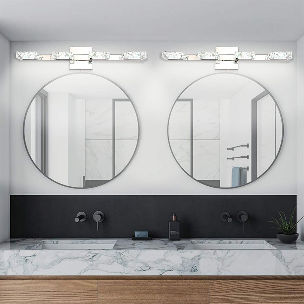 Fancy Stainless Crystal Bathroom Vanity Wall Lights -Homdiy