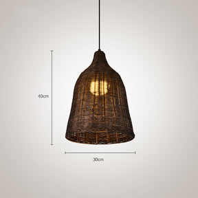 Rattan Bamboo Basket Dining Room Pendant Light -Homdiy