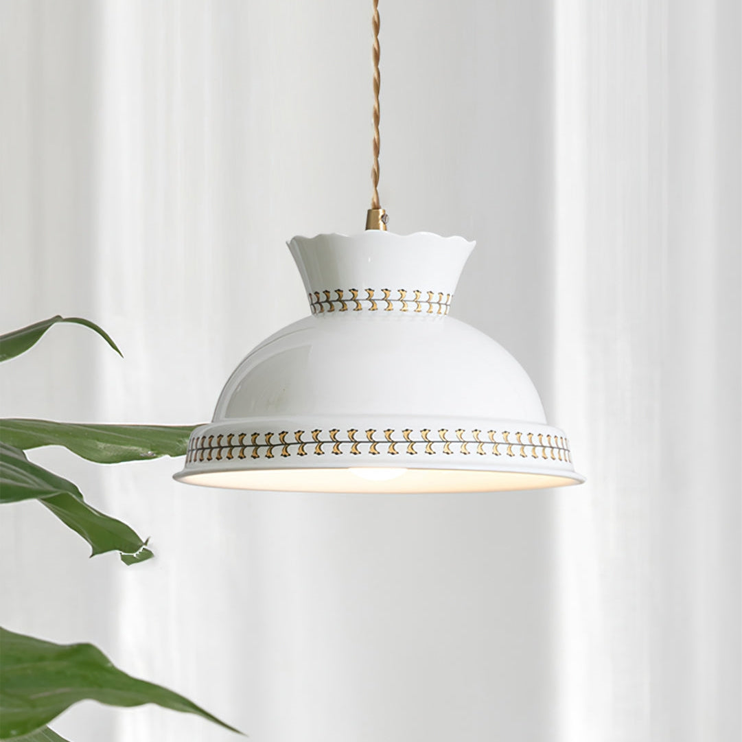 Modern Luminaire Hat-Shaped Ceramic Pendant Light -Homdiy