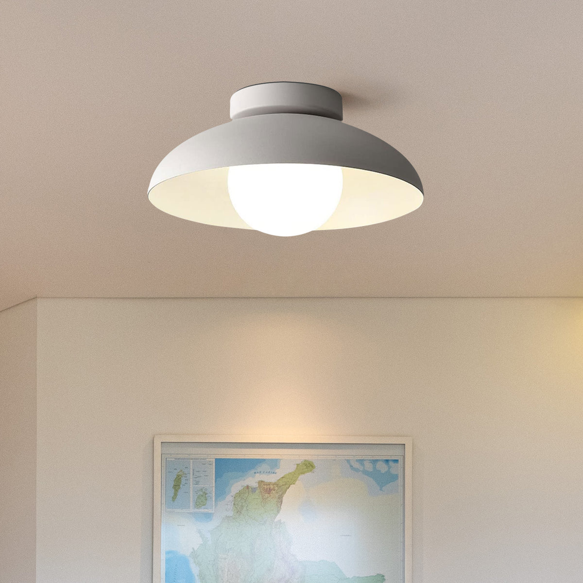 Minimalist Semi Flush Metal Ceiling Light -Homdiy