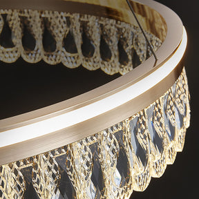 Modern Large Crystal Ring Chandelier for Foyer Dining Room -Homdiy