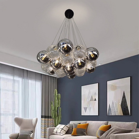 Modern Grey Bubble Glass Ball LED Chandelier For Dining room -Homdiy