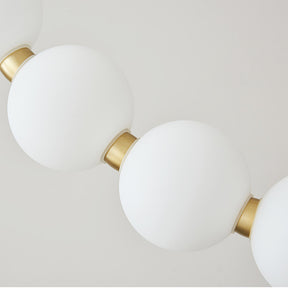 LED Brass White Globe Ball Chandelier For Living Room -Homdiy