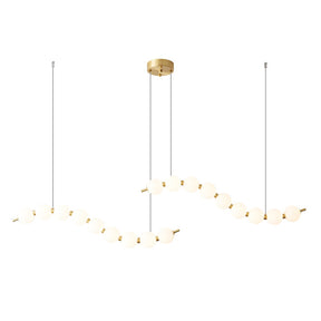 Minimalist White Ball Brass LED Pendant Light For Dining Room -Homdiy
