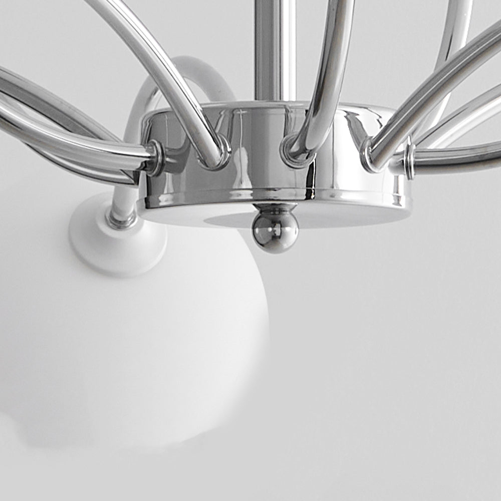 Bauhaus White Glass Globe Chandelier for Dining Room -Homdiy