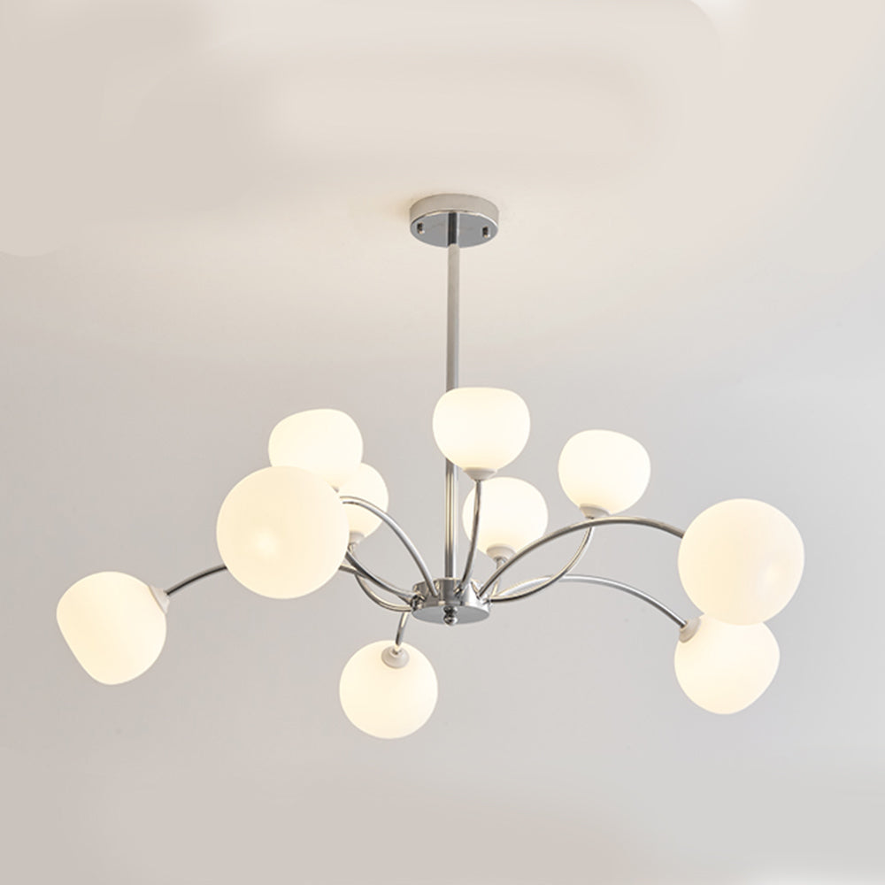 Bauhaus White Glass Globe Chandelier for Dining Room -Homdiy