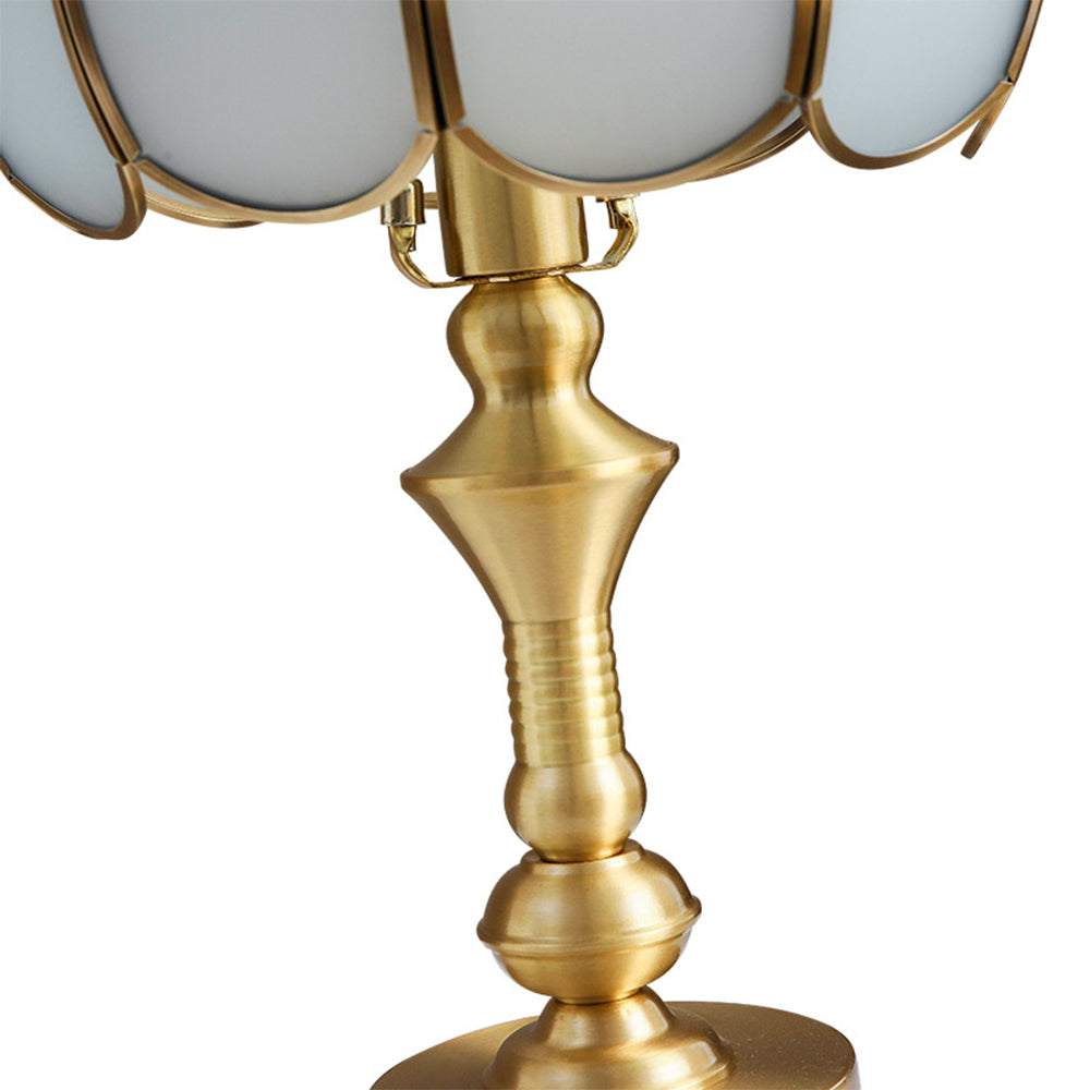 Vintage Brass Frosted Glass Floor Lamp -Homdiy