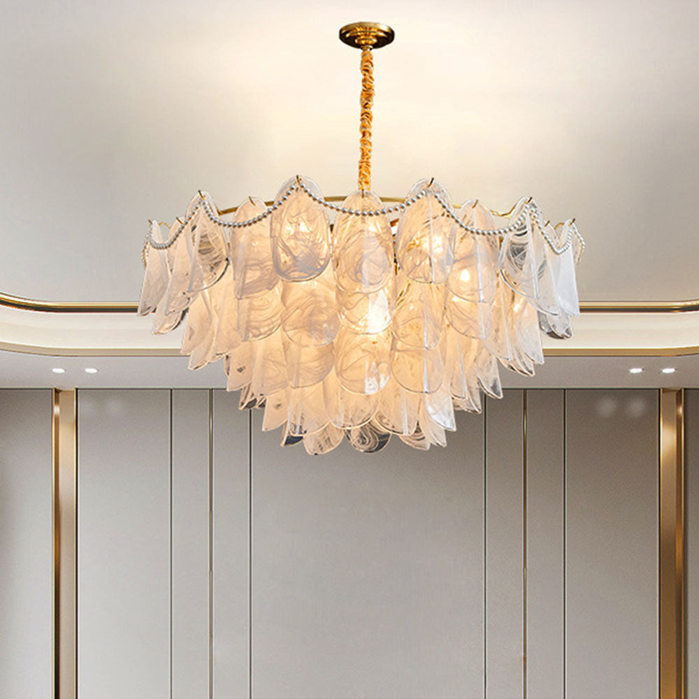 Luxury Cloud Frosted Glass Chandelier for Living Room -Homdiy