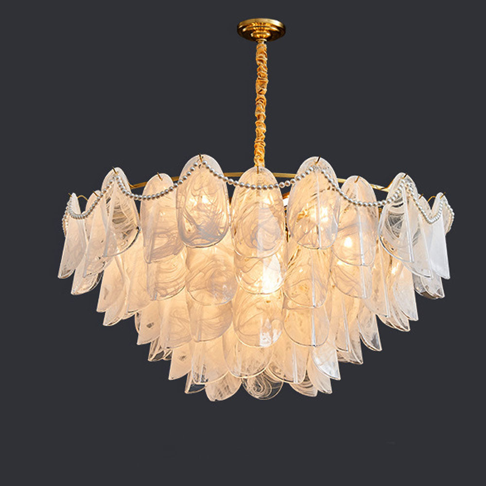 Luxury Cloud Frosted Glass Chandelier for Living Room -Homdiy