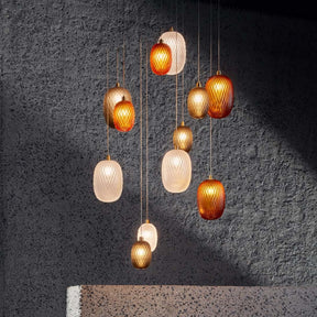 Geometric Stained Glass Ball Pendant Light -Homdiy