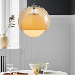 Medieval Retro Orange Bauhaus Decoration Glass Pendant Light -Homdiy