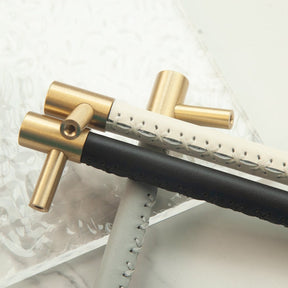 Brass Solid Leather Handmade Cabinet Pulls Dresser Knobs -Homdiy