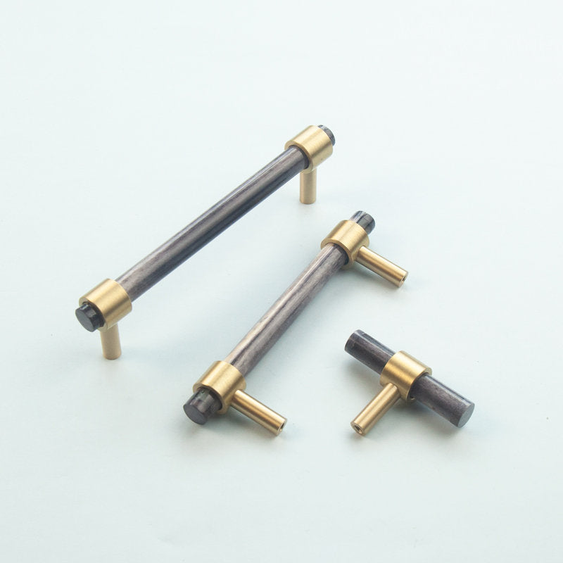 Nordic Bone And Horn T Bar Brass Cabinet Handles Drawer Knobs Handles -Homdiy