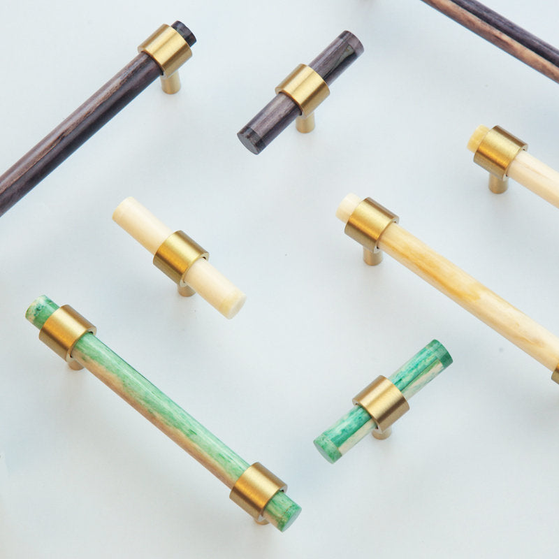 Nordic Bone And Horn T Bar Brass Cabinet Handles Drawer Knobs Handles -Homdiy