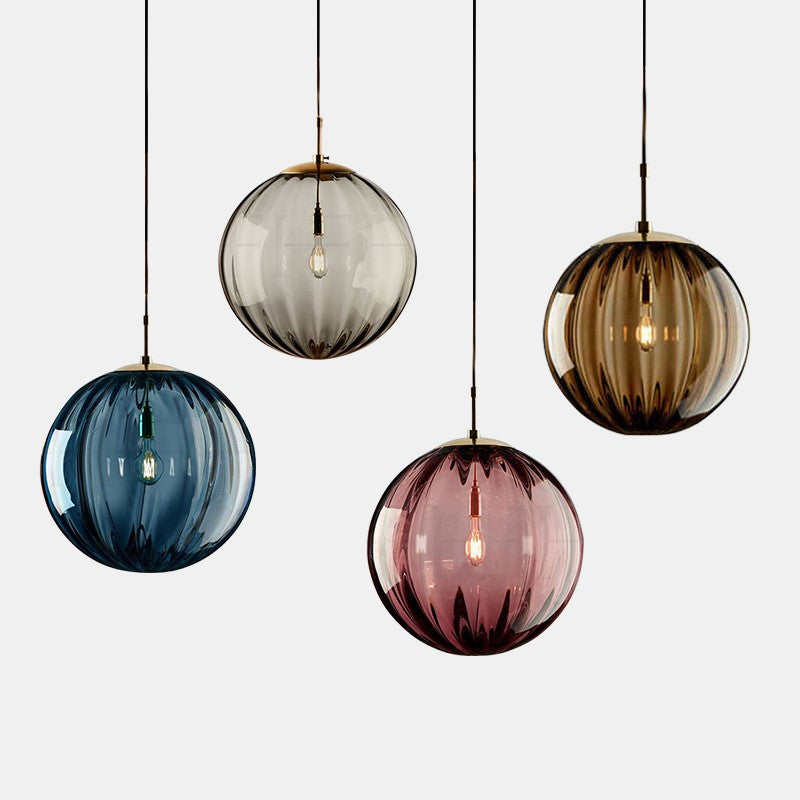 Nordic Minimalist Modern Water Pattern Glass Ball Pendant Light -Homdiy