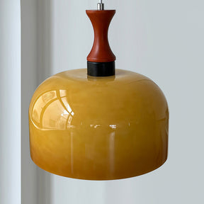 Retro Style Glass Flat Ball Design 1-Light Pendant Light -Homdiy