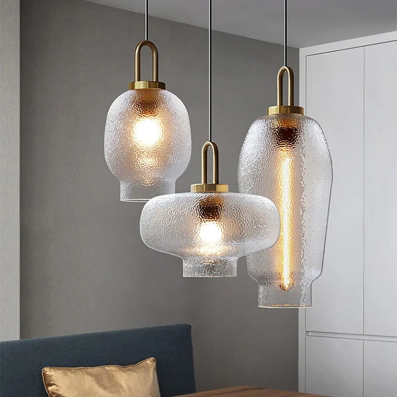 Brass Glass Pendant Light Fixtures for Kitchen -Homdiy