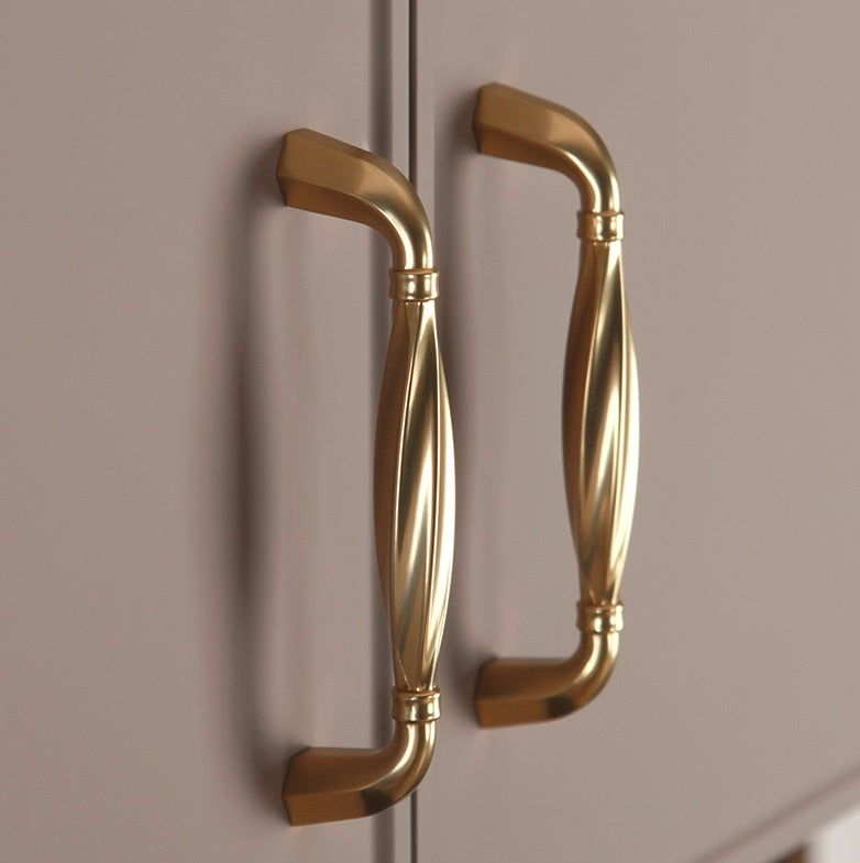 Gold Brass Modern Geometry Cabinet And Door Pulls -Homdiy