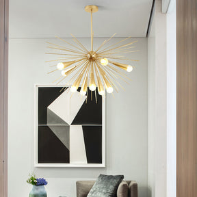 Mid Century Gold Chandelier for Living Room -Homdiy