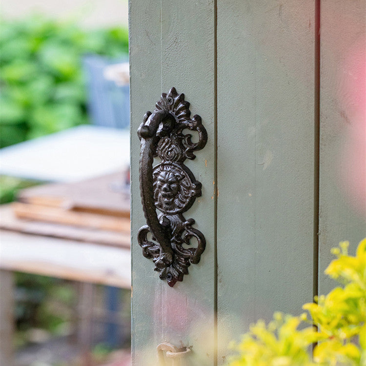 Classical European-style Courtyard Cast Iron Carved Vintage Door Pull -Homdiy
