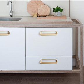 Polished Brass Dresser Handles Zinc Alloy Kitchen Cabinet Pulls -Homdiy