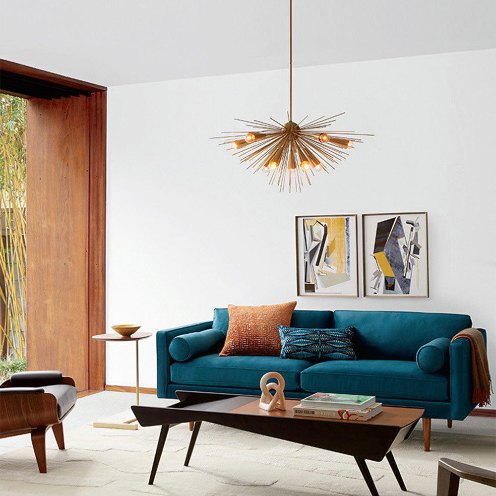 Mid Century Gold Chandelier for Living Room -Homdiy