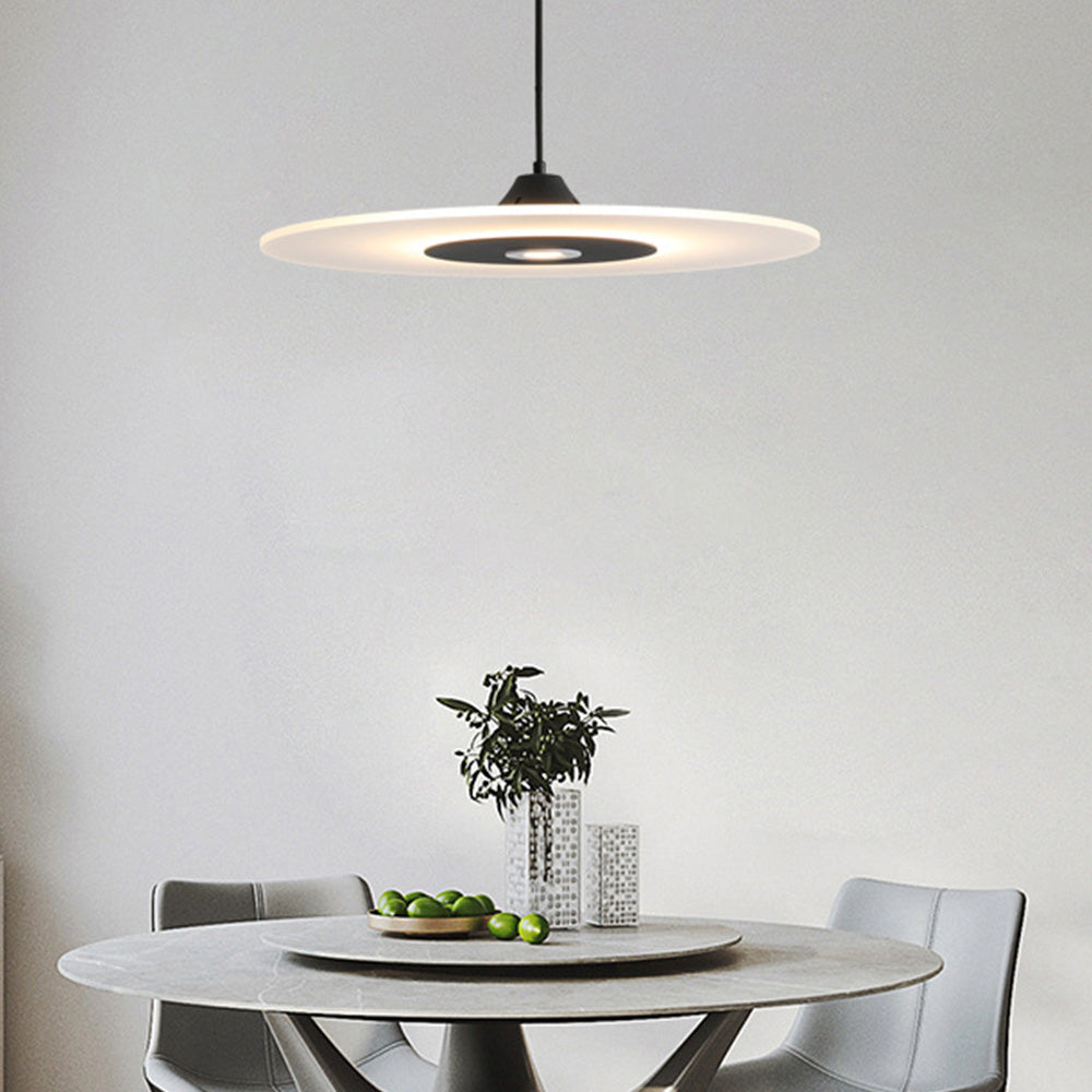 Modern Round LED Black Pendant Light For Dining Table -Homdiy