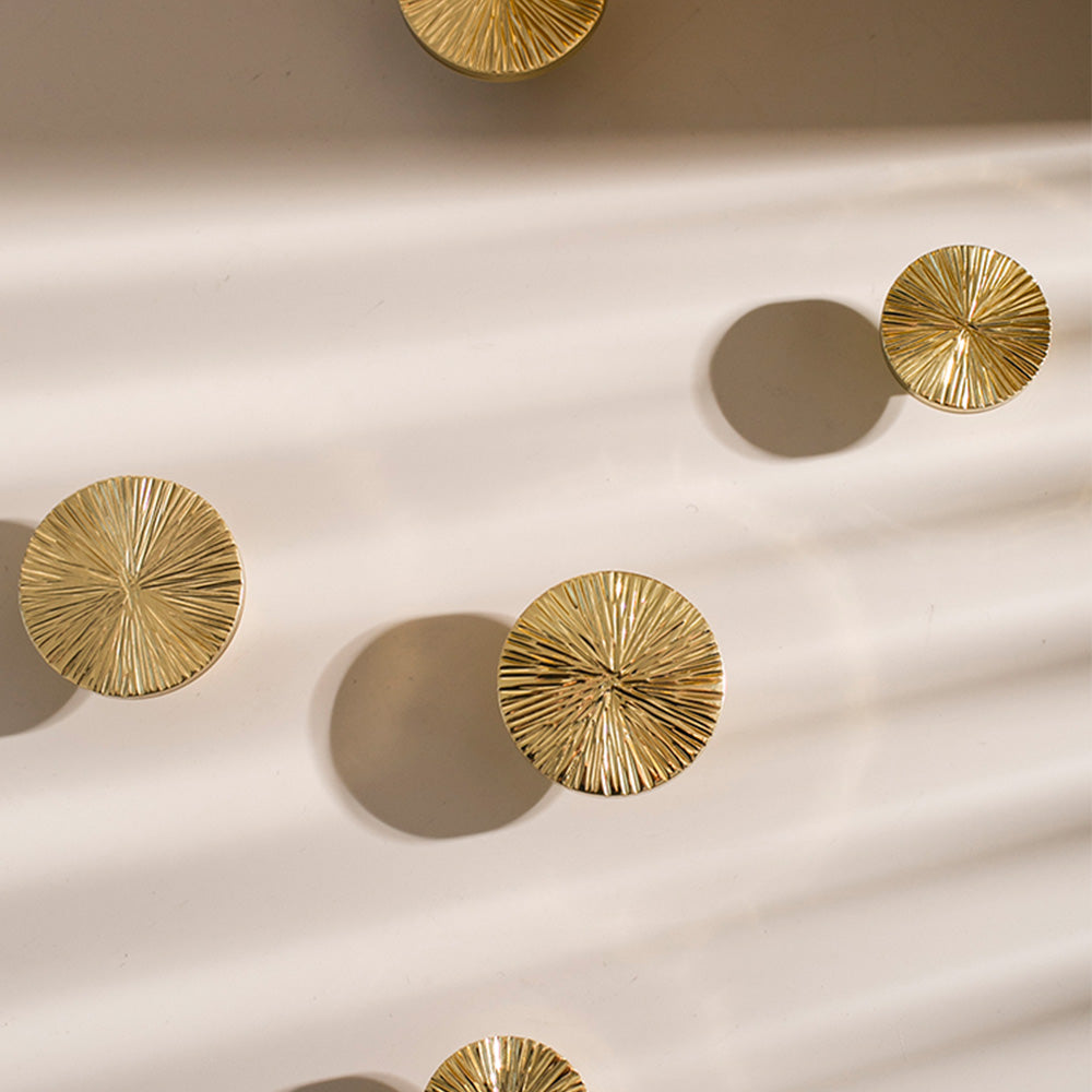 Gold Brass Curve Knobs Cabinet Pulls -Homdiy