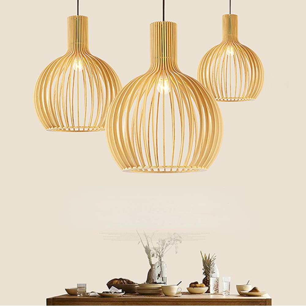 Wooden Pendant Lighting Fixture For Dining Room -Homdiy
