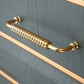 Gold Spiral Cupboard Handle Knob Unique Pure Copper Drawer Pulls -Homdiy