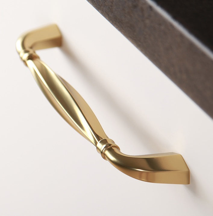 Gold Brass Modern Geometry Cabinet And Door Pulls -Homdiy