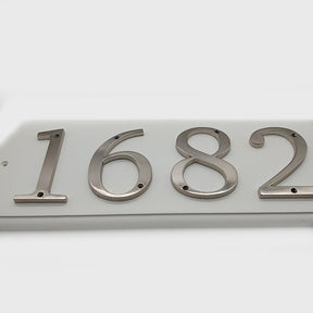 4 Inch Modern Zinc Alloy Silver House Number Signs -Homdiy
