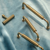 Gold Spiral Cupboard Handle Knob Unique Pure Copper Drawer Pulls -Homdiy