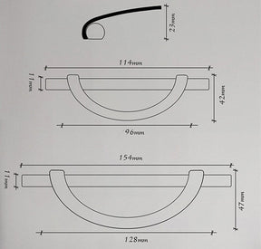 Zinc Alloy Matte Black Cabinet Handle Semicircle Dresser Knobs -Homdiy