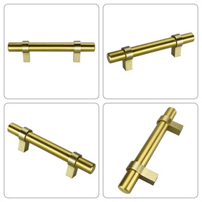 6 Pack Brushed Brass Kitchen Gold Pulls For Cabinets (LST16GD) -Homdiy