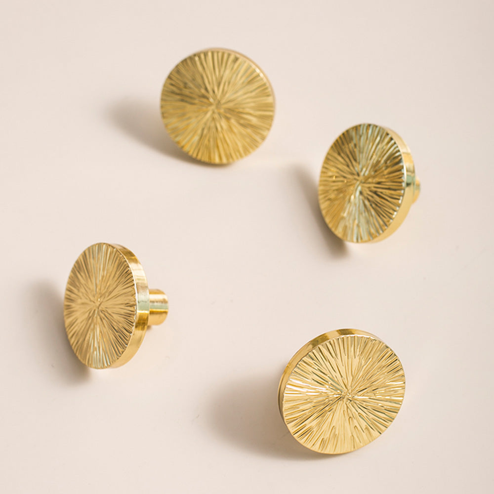 Gold Brass Curve Knobs Cabinet Pulls -Homdiy