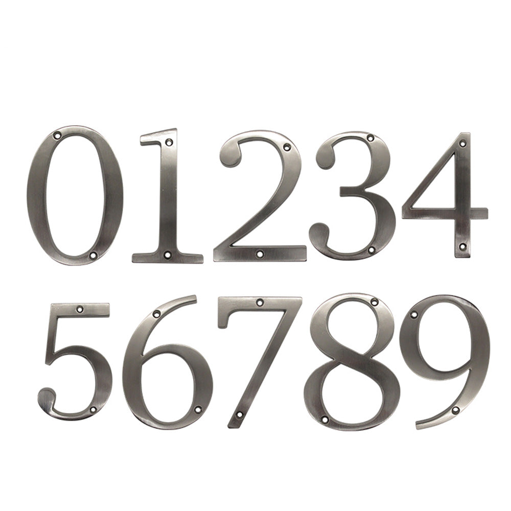 4 Inch Modern Zinc Alloy Silver House Number Signs -Homdiy