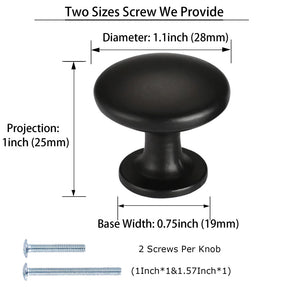 30 Pack Modern Round Black Drawer Knobs For Kitchen Cabinets(LS6050BK) -Homdiy
